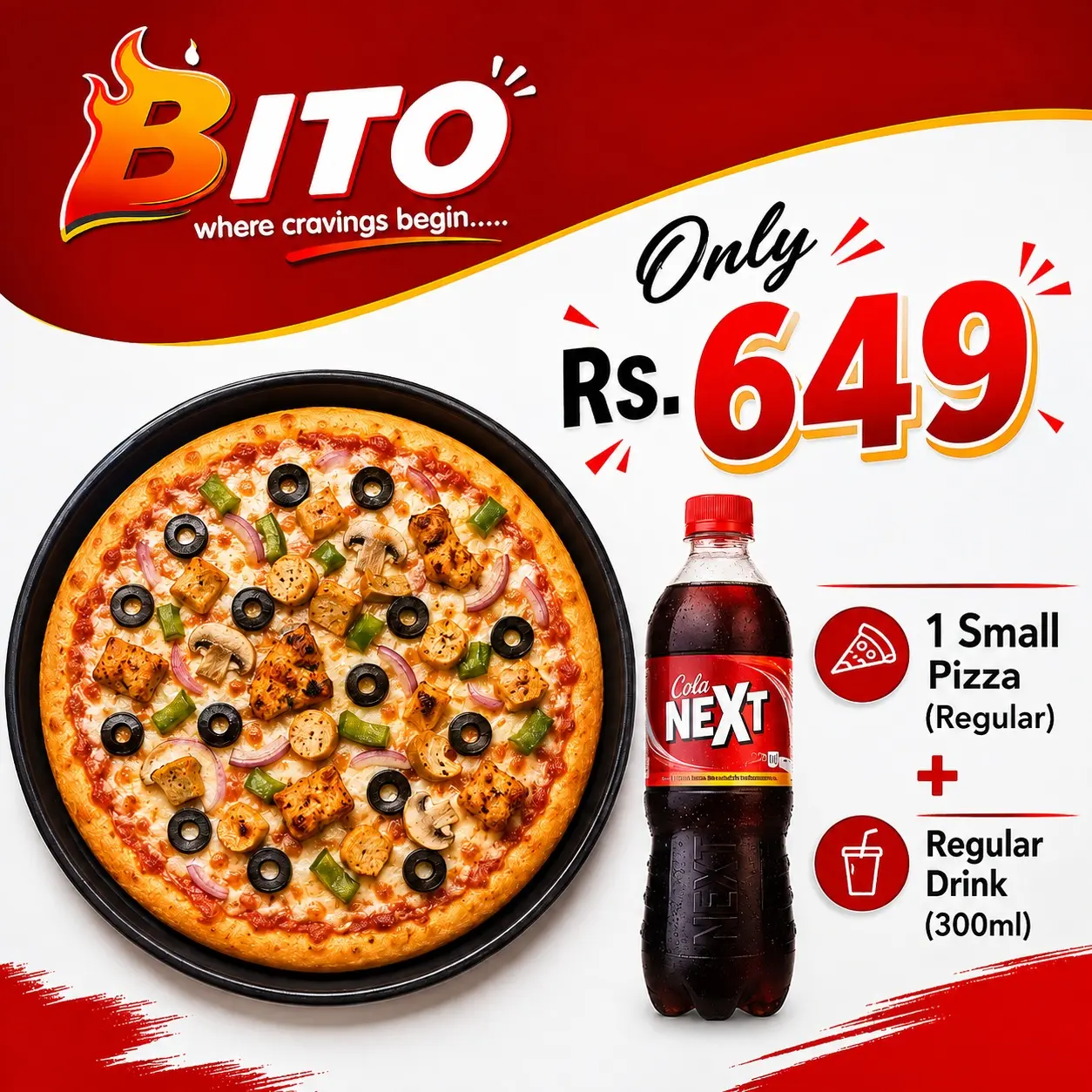 Small Pizza+Regular drink (Deal)